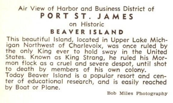 St. James (Beaver Island) - Old Postcard (newer photo)